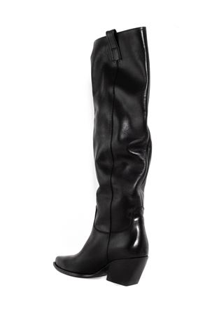 Black leather knee boots ELENA IACHI | E2509NERO